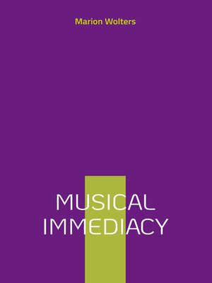 cover image of Musical Immediacy